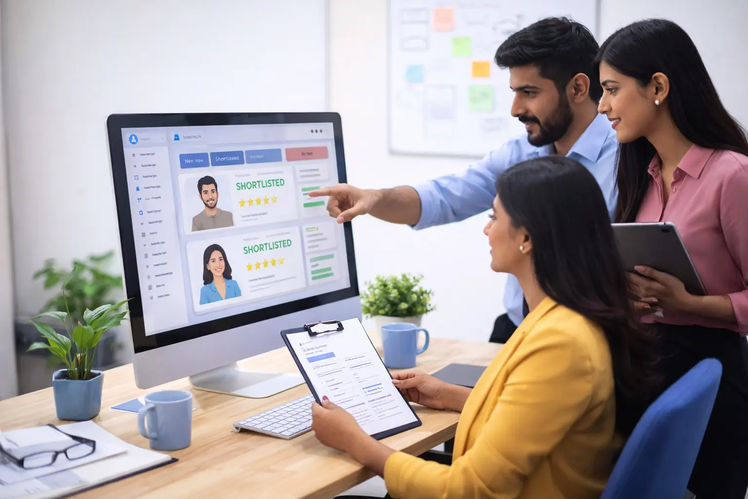 Indian HR team reviewing resumes